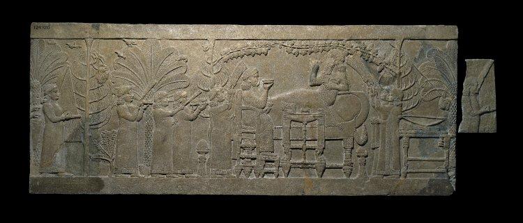 The Banquet of Ashurbanipal, 645 BC - 635 BC, Nineveh, Assyria, now Mosul, Iraq
