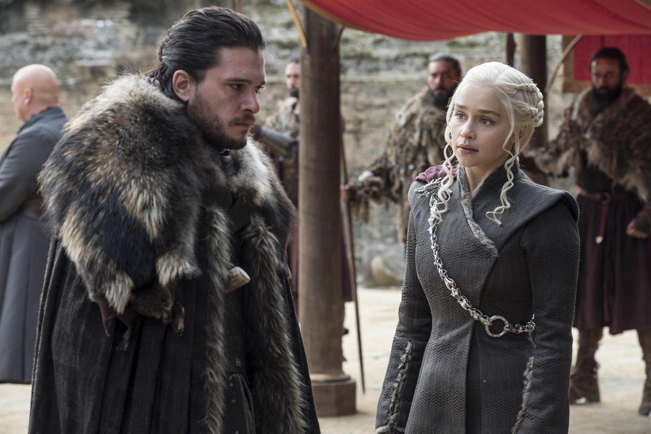 Jon Snow and his aunt and partner Daenerys Targaryen, The Game of Thrones, season 7