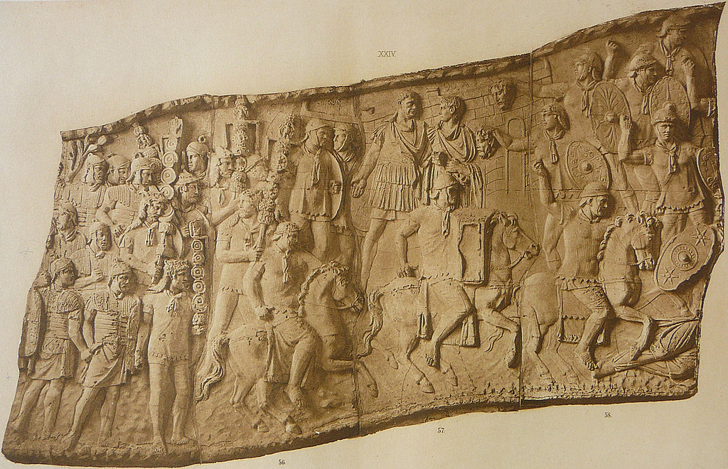 The first battle (Scene XXIV); Trajan's Column, 113 AD, Rome