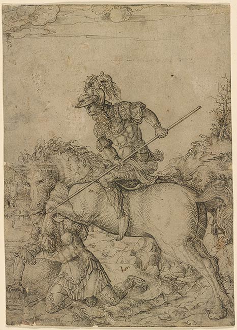 Artybios on Horseback Attacking Onesilus, 1510-1547, Jörg Breu the Younger, Augsburg, Germany