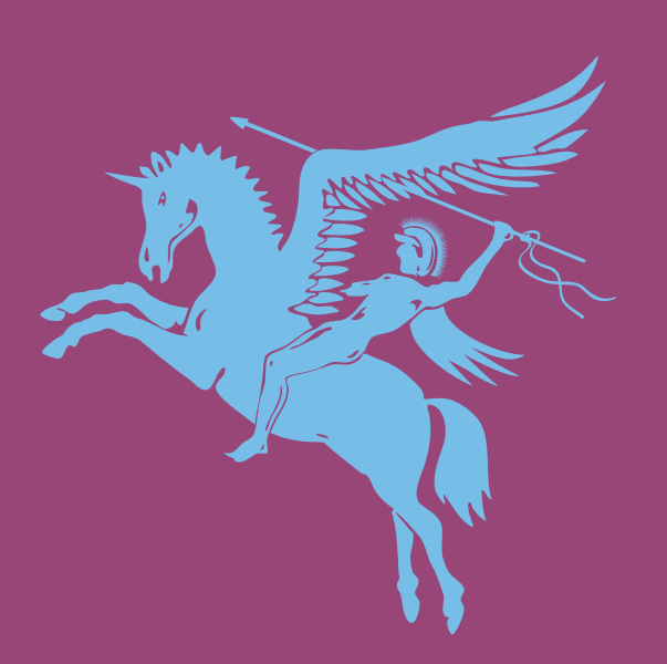 Coat of arms of the British airborne units depicting Bellerophon on Pegasus, 1941, British, Daphne du Maurier (?)