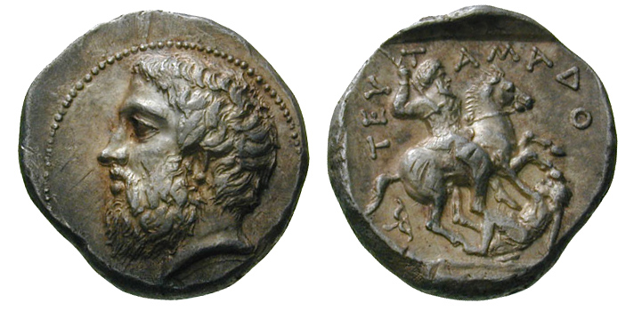 Tetradrachm of King Teutamados, 4th century BC (?), Paeonia