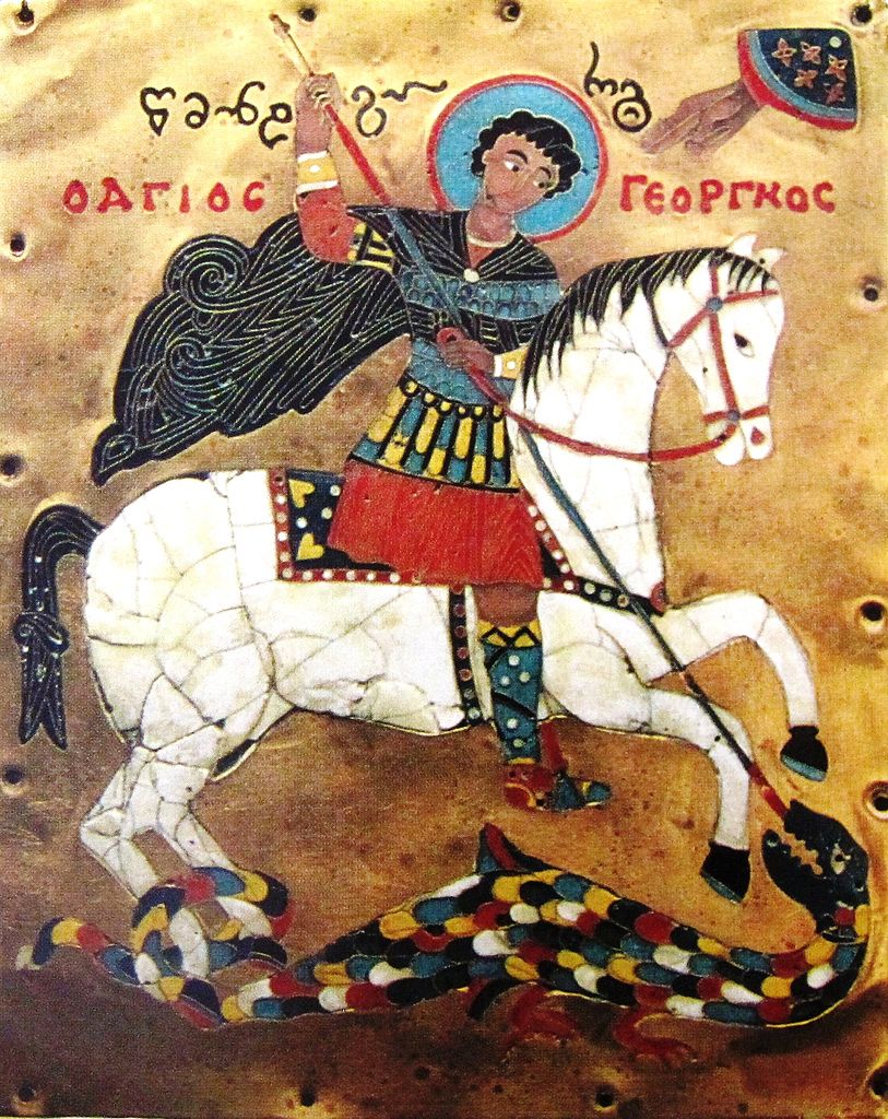 St. George slaying the Dragon, cloisonné enamel on gold, 15th century