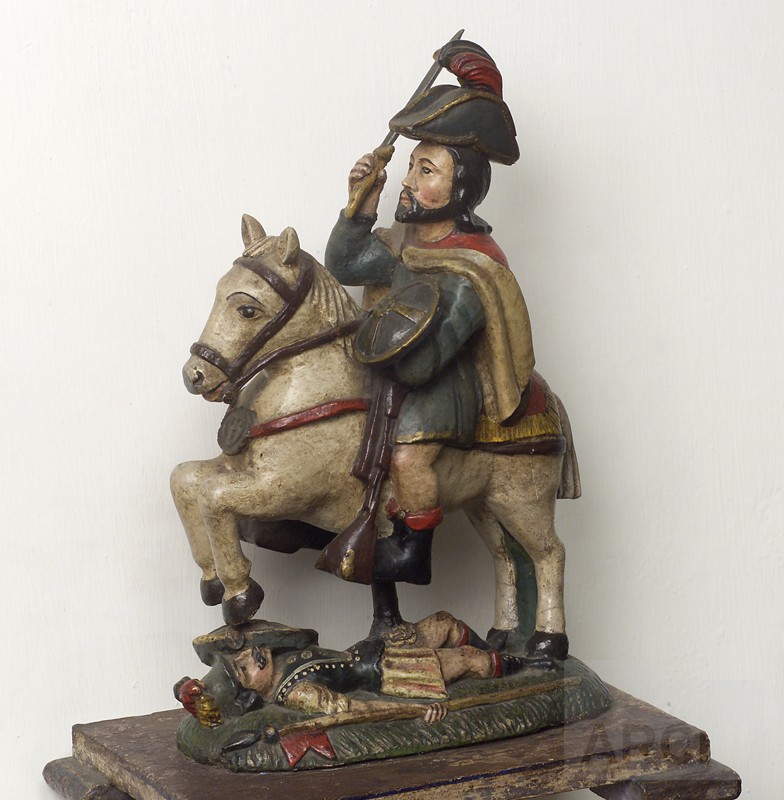 Santiago Matamoros (polychrome alabaster), 20th century, Peru