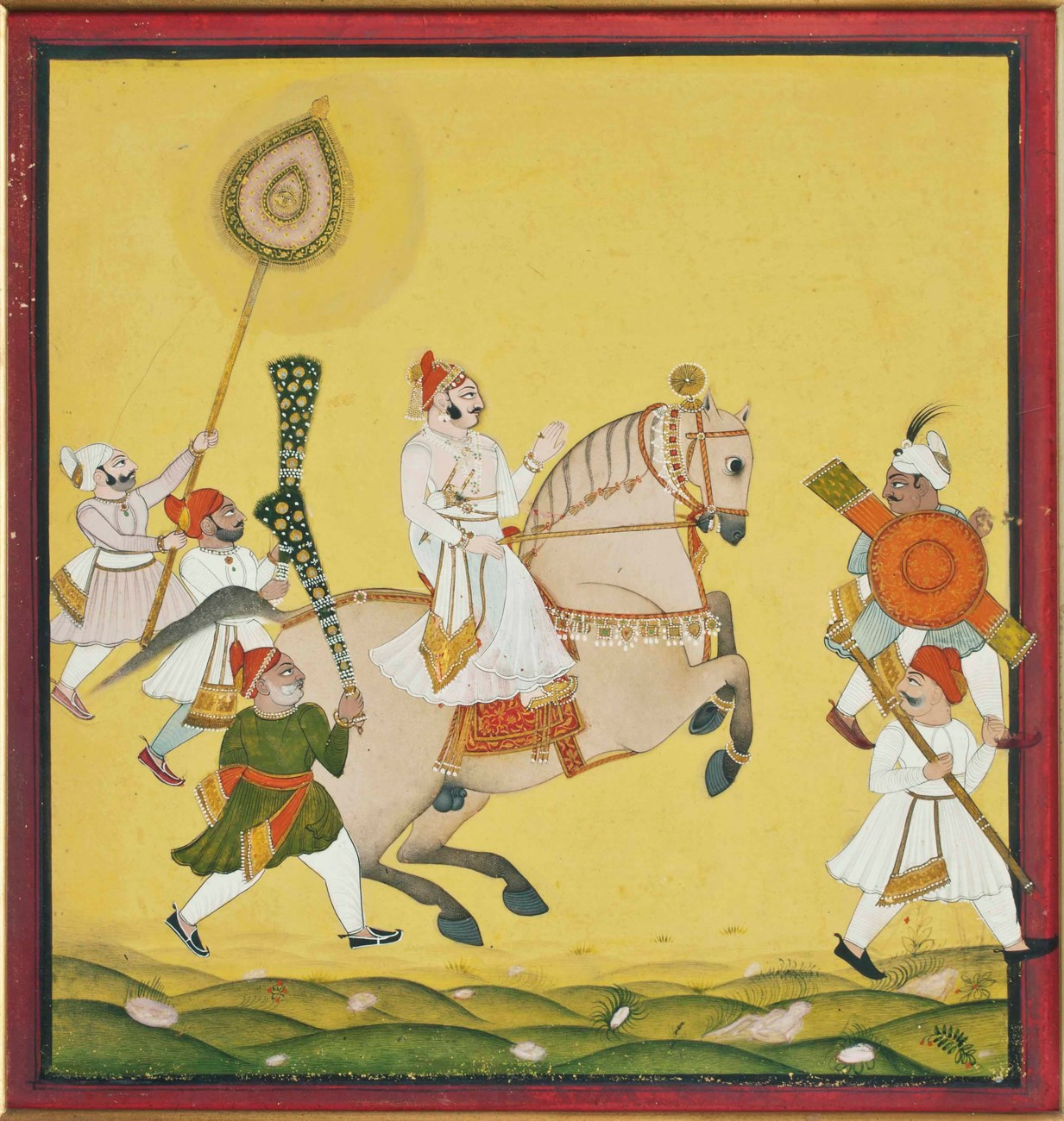 An equestrian portrait of maharao Kishore-Singh II of Kotah, February 1865, Udaipur, India