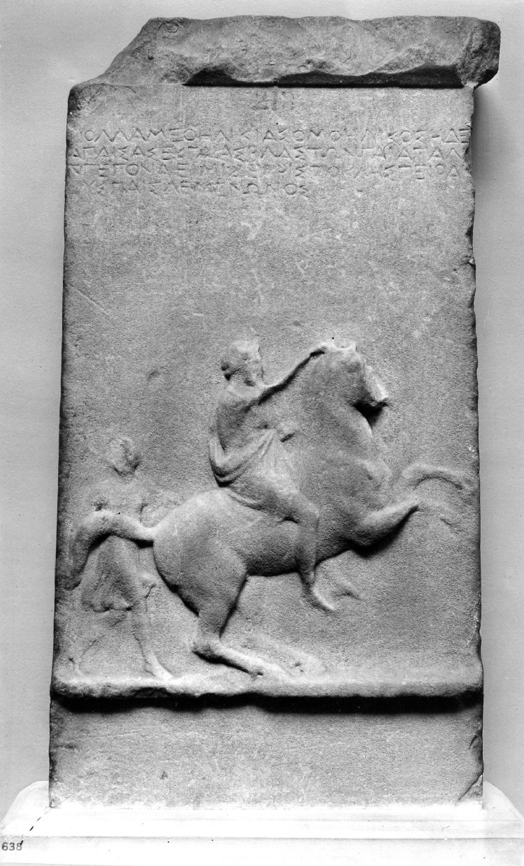 Funerary stela of Aristokles found near Athens, cr. 350 BC, Attic