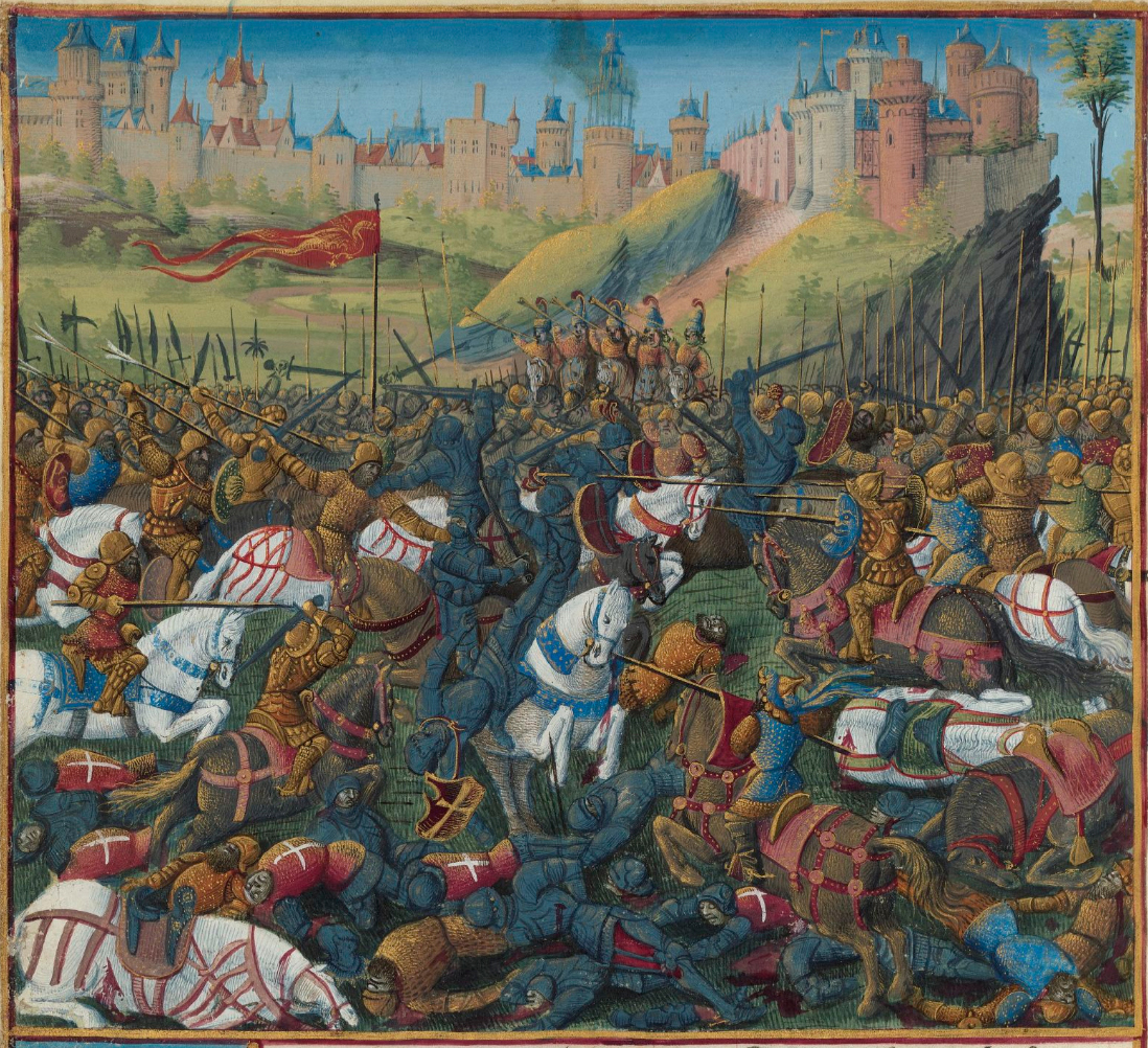 Battle Of Inab, 1149, illustration to Passages d'outremer, 1472-75, Jean Colombe, Paris, France