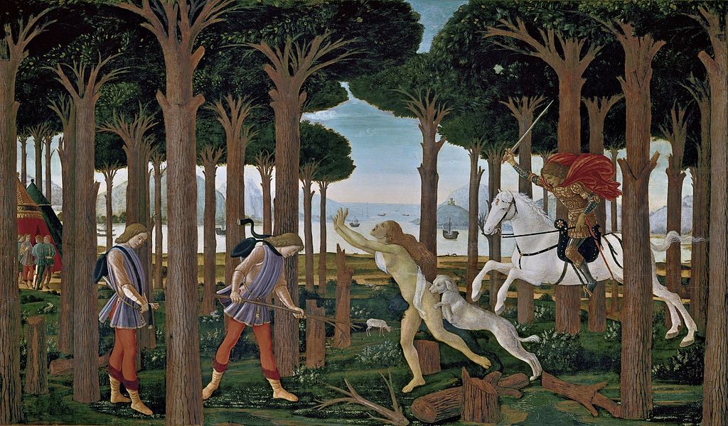 COMPARANDUM: The Story of Nastagio degli Onesti I, 1482-3, Sandro Botticelli, Florence, Italy