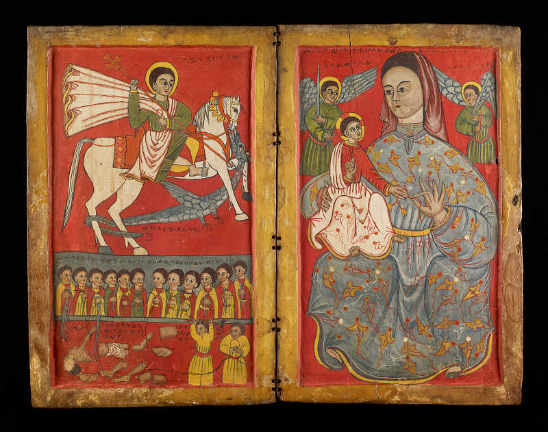 An icon showing St George, 15th-16th century, Ethiopia