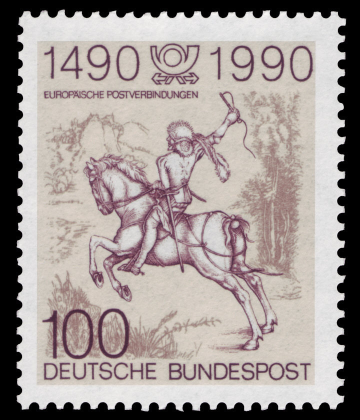A German stamp based on a Dürer's engraving, 1990, Germany
