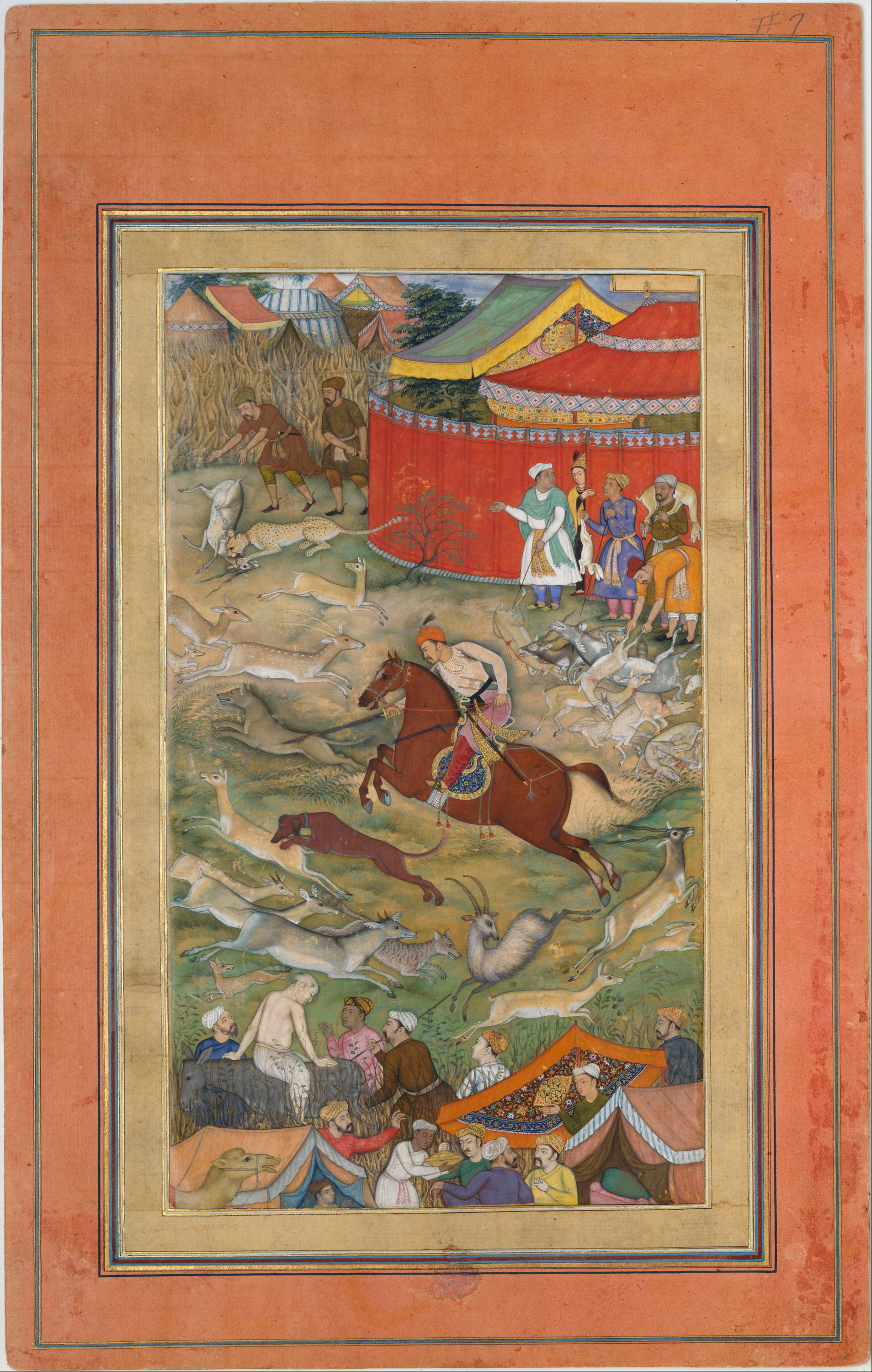 Hamid Bhakari Punished by Akbar, Folio from an Akbarnama, cr. 1604, attributed to Manohar, India