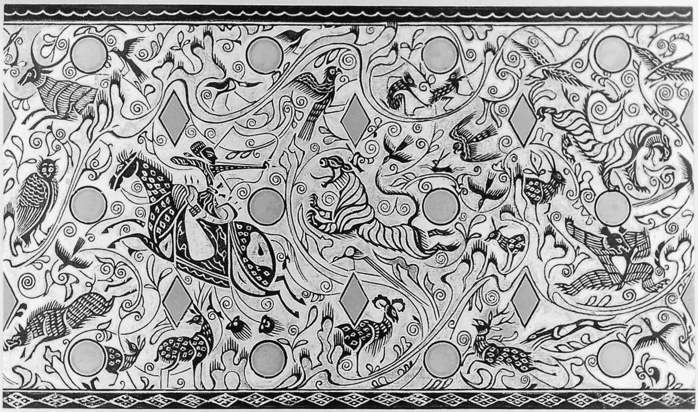 COMPARANDUM: Landscape scene from a bronze fitting of a chariot canopy, cr. 2nd – 1st century BC, Dingxian, Hebei province, China