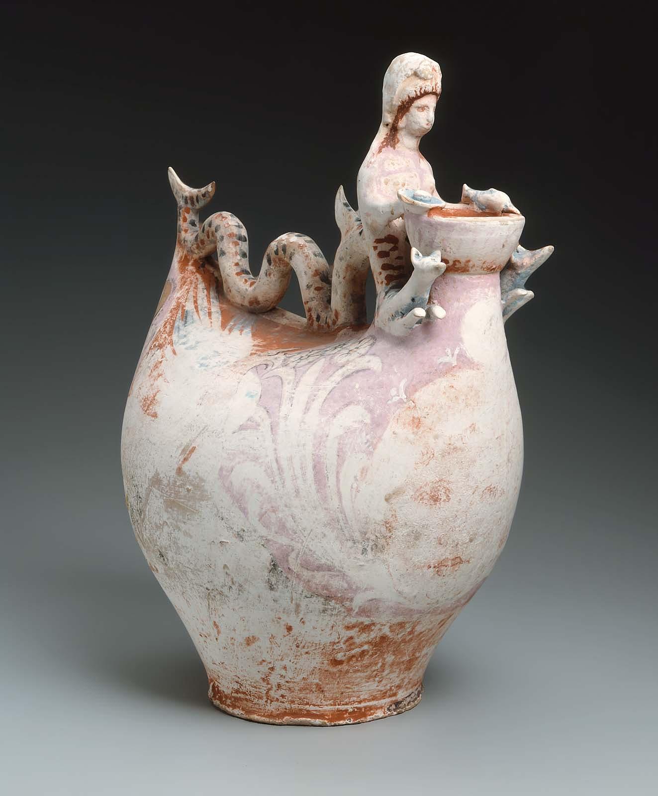 COMPARANDUM: Askos with the monster Skylla, cr. 300 BC, Canosa, Apulia, Italy