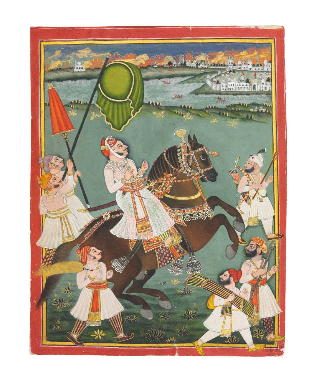 Equestrian portrait of Madan Singh of Jala, cr. 1835, Bundi, Rajasthan, North India