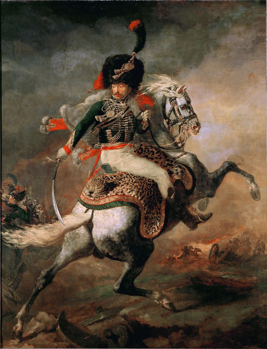 COMPARANDUM: An Officer of the Imperial Horse Guards Charging, 1812, Jean Louis Théodore Géricault