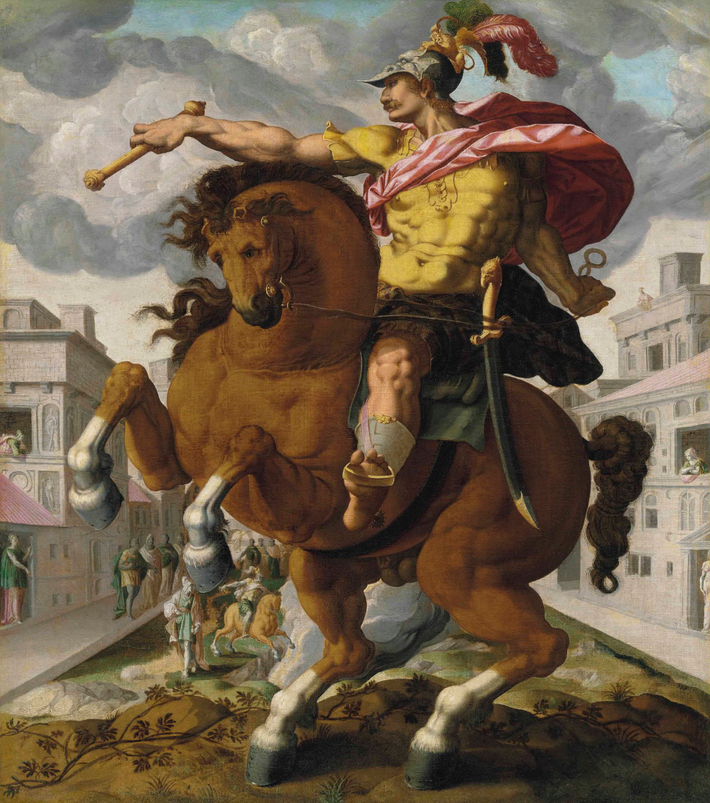 Marcus Curtius, The Roman Heroes series, 1586-1617, circle of Hendrick Goltzius