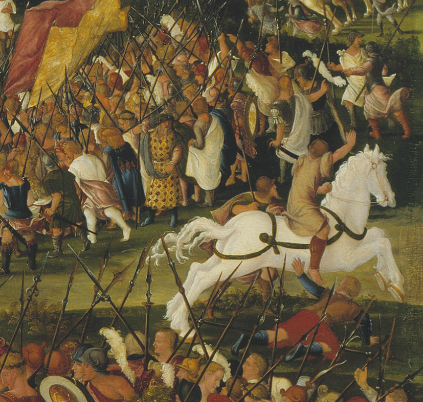 Horatius Cocles Stopping King Porsenna's Army outside Rome (detail), 1525-49, Ludwig Refinger, Bavaria, Germany