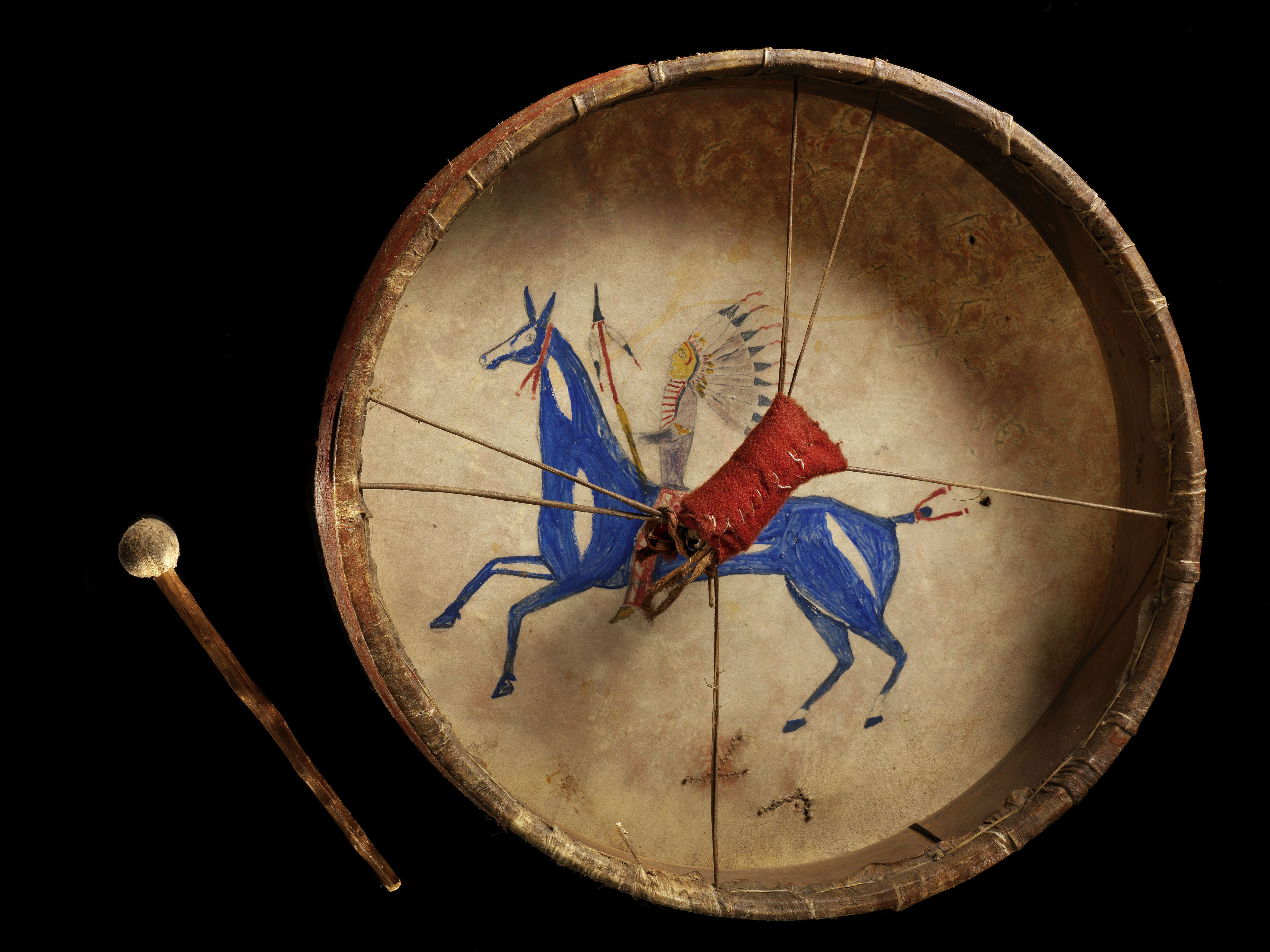 Lakota painted drum, ca. 1860s, South Dakota or North Dakota, U.S.A.