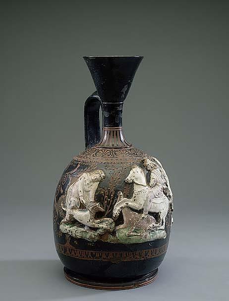 Relief Lekythos with Hunting Scene, early 4th century BC, ?