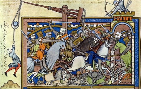 Illustration to Crusader Bible, mid-1240s, Paris, France