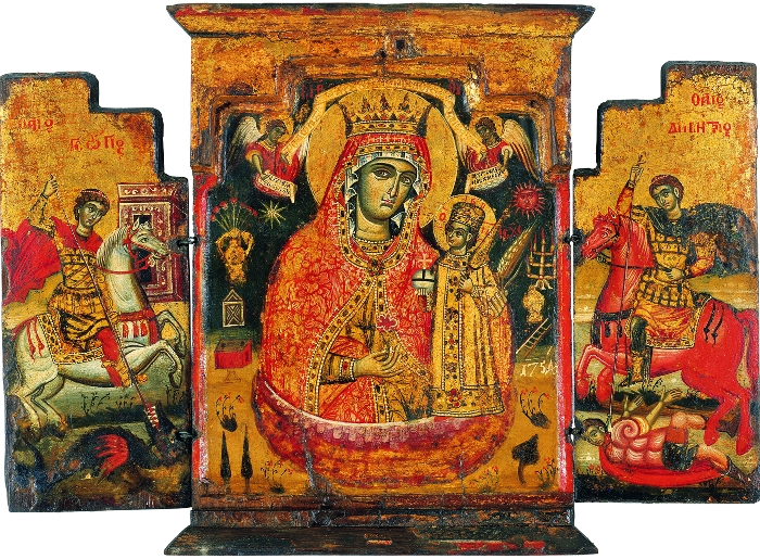 COMPARANDUM: Mary with Saint George and Saint Demetrius, 1754, Greece