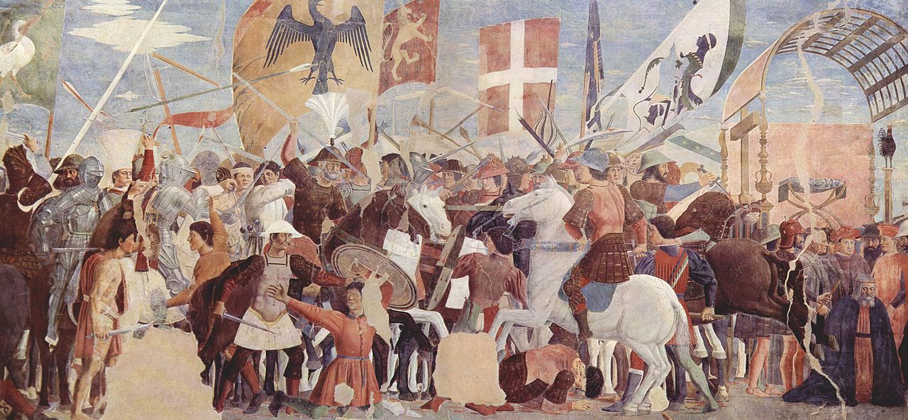 The Battle of Nineveh (between Khosrau II and Heraclius, in 627), cr. 1452-66, Piero della Francesca, Arezzo, Italy