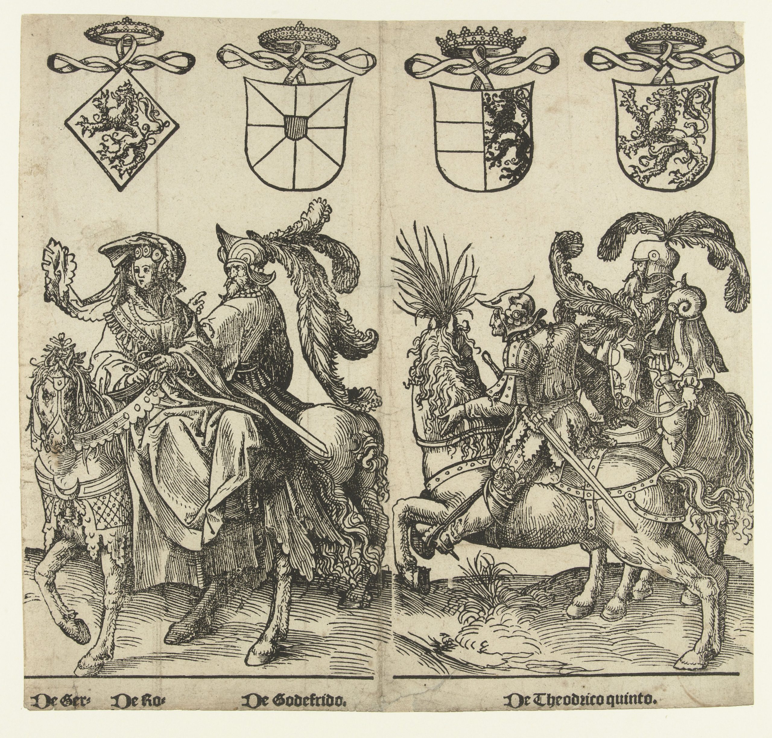 Gertruida van Saksen, Robrecht I de Fries, Godfried Hunchback and Dirk V, 1518, Jacob Cornelisz van Oostsanen, Amsterdam, Netherlands