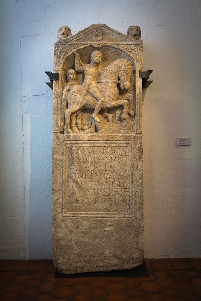 Tombstone for Roman cavalryman Comnisca, 1st century AD, discovered in Strasbourg, France
