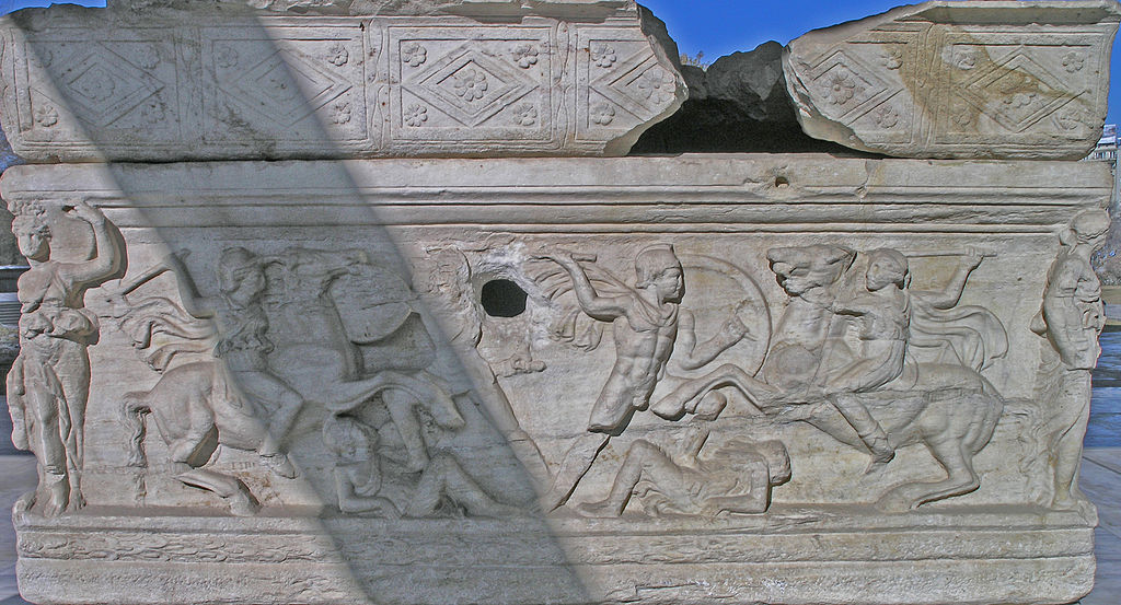 Roman sarcophagus with an Amazonomachy scene, 2nd quarter of the 3rd century, Thessaloniki