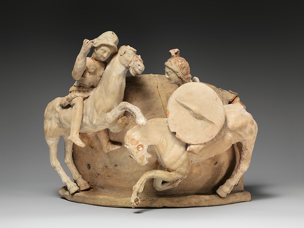 Terracotta relief, probably from a funnel vase, late 3rd–early 2nd century BC, Canosa, Apulia, Italy