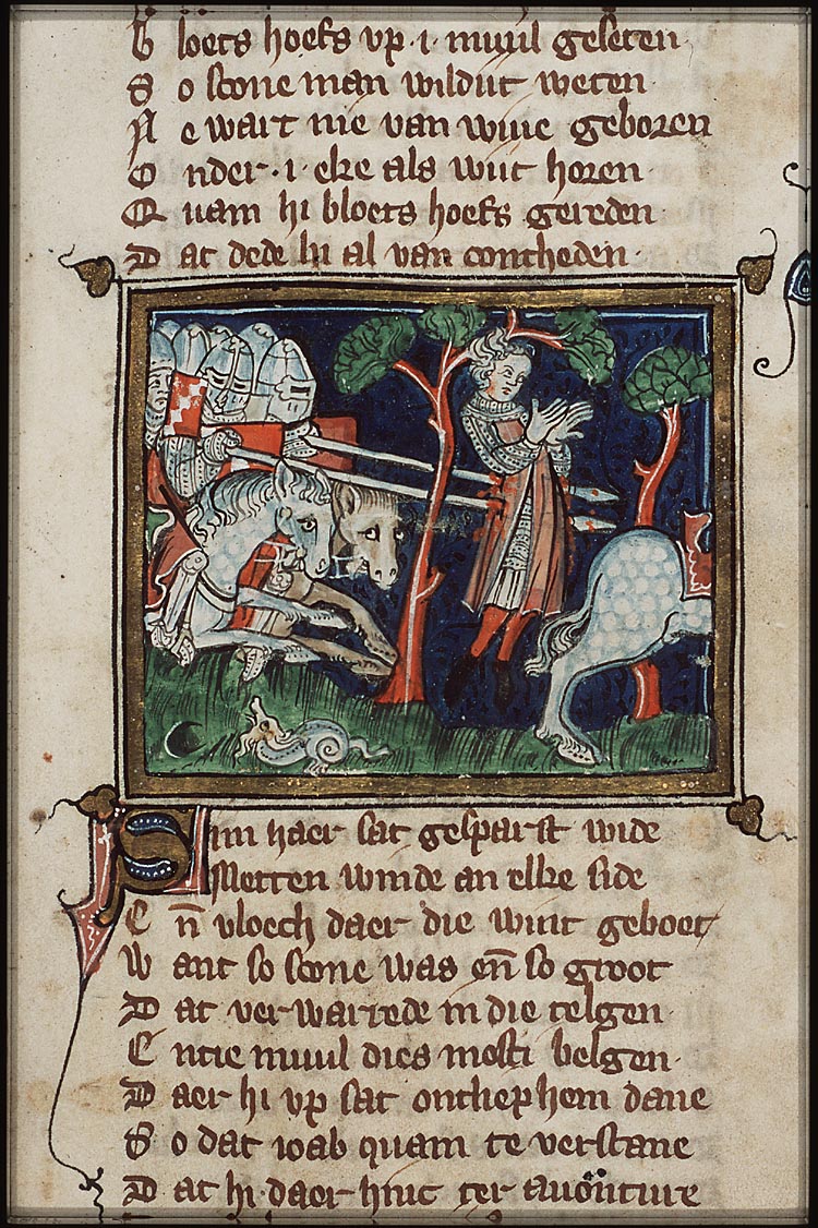 Death of Absalom, 1332, From Jacob van Maerlant's 'Rhimebible' of Utrecht, Netherlands
