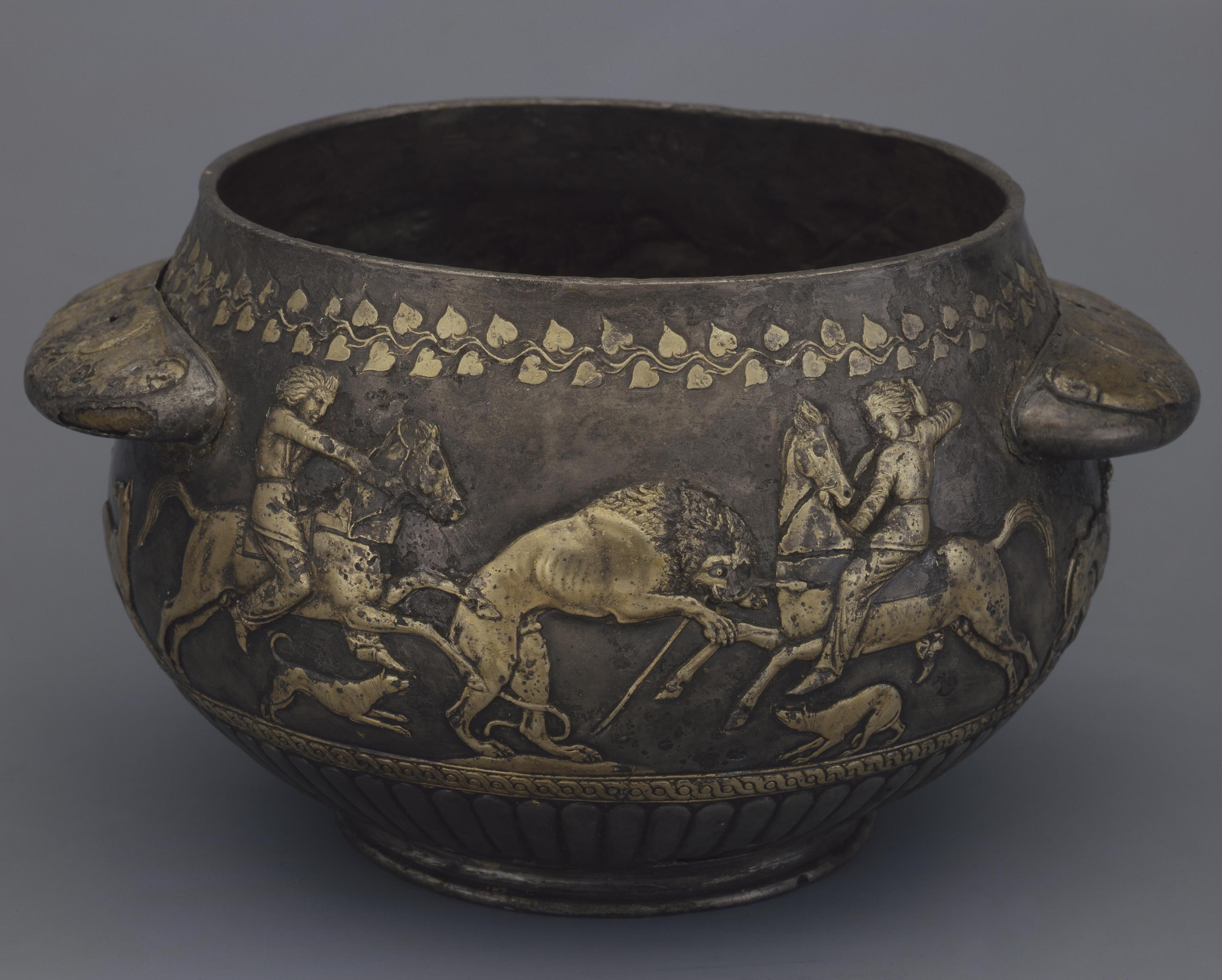 Bowl with the Depiction of a Lion-Hunt, Early 4th century BC