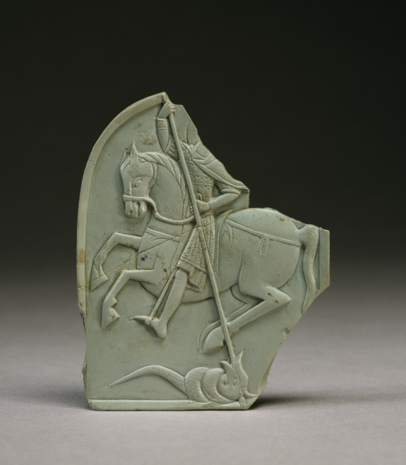 St. George and the Dragon (small image used for personal prayer), 12th century