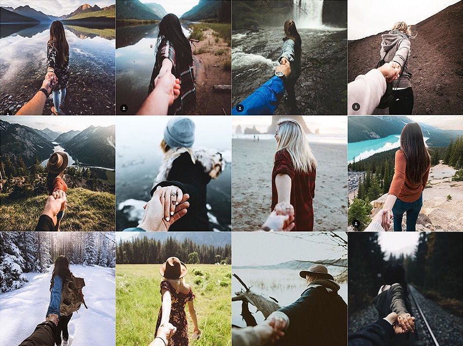 Ladies leading by the hand into the wild by various Instagram users
