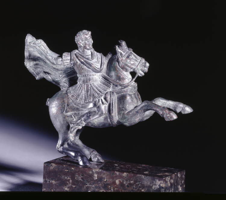 Bronze fitting from horse's breast-piece in a form of Commodus (?) on horseback, ?, Rome